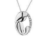 A Mother's Love Pendant Necklace with Diamonds in Sterling Silver with Chain